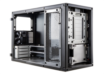  computer chassis tower pc case hardware isolated on white background PNG , AI GENERATED