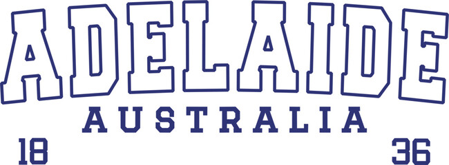 Adelaide Australia Vintage Typography College Varsity for Jersey, T-Shirt, or Wall Art Design - Vector