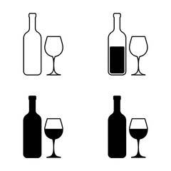 wine bottle and glass