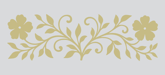 Elegant Floral Border Design Featuring Flowers and Vines, Ideal for Invitations and Decorative Elements with a Subtle Vintage Touch
