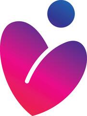 Love heart sign. Vector Romantic illustration symbol join, passion and wedding. Calligraphy Design flat element of valentine day.