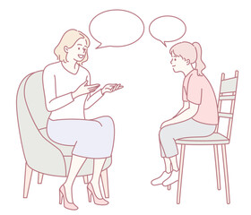 This story centers on a conversation between a mature woman and a young girl about key communication in therapy