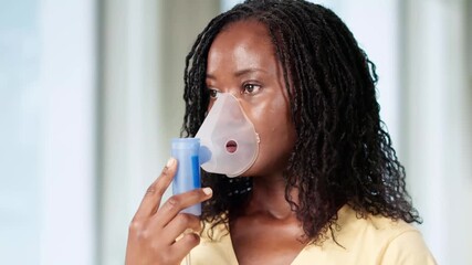 Asthma Patient Breathing Using Oxygen Mask
