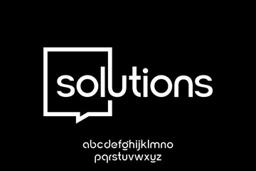 Solutions Modern Logo and Font on Black Background