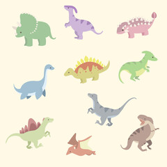 かわいい恐竜のイラスト詰め合わせセット