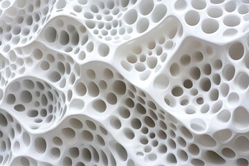 Clean technical background – 3D hexagonal cells in a white minimalist design