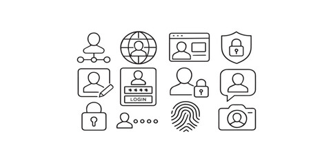 Print  Public relations line editable icon set. Contain icons related to pr, public relations, and more. Editable stroke. Vector illustration