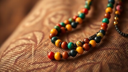 Vibrant kente cloth headwrap in golden sunlight for African Women's Day