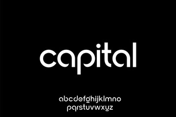 Obraz premium Vector Illustration: Capital Font Alphabet Set in Lowercase