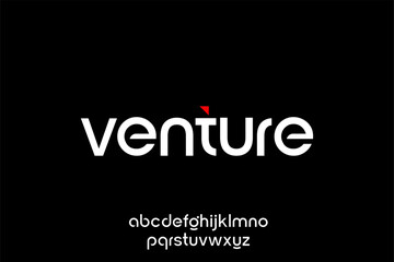 Venture Logo Font Design with Lowercase Alphabet