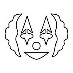 clown icon isolated on white background, vector illustration.