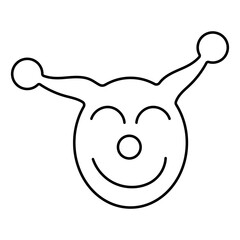 clown icon isolated on white background, vector illustration.