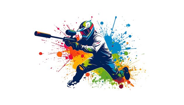 Action shot of a paintball player (1)