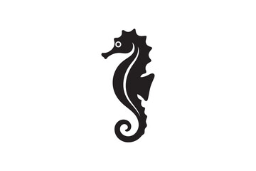 Simple Seahorse Silhouette Vector Stylized Seahorse Icon Graphic