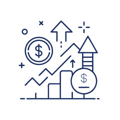 Line Icon of Investment Arrow &ndash; Minimalist Business Growth Symbol