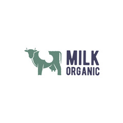 Organic Milk logo. Simple Organic Milk logo for dairy farm, natural food label, fresh product or healthy branding. Vector illustration.