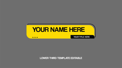 Lower third title vector template for media and broadcasting