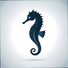 Obraz premium Elegant Seahorse Silhouette A Marine Creature Design