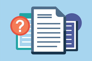 Important documents featuring a question mark symbolizing uncertainty in decision making and information review in a professional setting