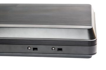 Electronic device with horizontal grooves isolated on a transparent background ribbed