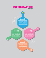 Timeline Creator infographic template. 4 Step timeline journey, calendar Flat simple infographics design template. presentation graph. Business concept with 4 options, gantt vector illustration. eps10