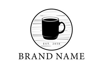 Coffee Cup Stamp for Label Emblem Sticker logo design illustration