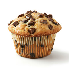Freshly Baked Chocolate Chip Muffin in a Paper Liner