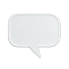 White chat bubble icon. 3d rendering isolated on white background. 