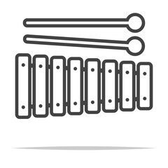Xylophone outline icon transparent vector isolated