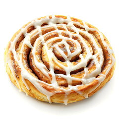 Cinnamon Roll with White Icing Drizzle