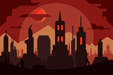 Fototapeta premium silhouette of city