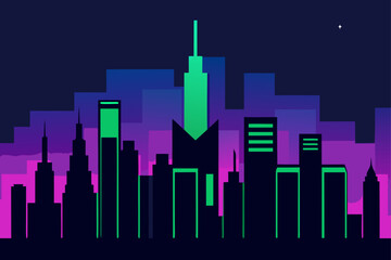 Fototapeta premium city skyline in the night