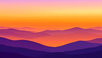 Obraz premium Colorful Sunset Over Layered Landscape