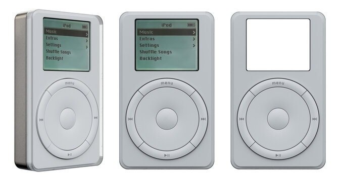 Apple iPod mockup First Generation &ndash; MP3 Player isolated Front and Side view