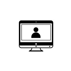 Computer Screen with Person Icon for Video Call or Conference