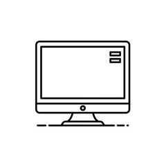 Computer Monitor Line Icon for Technology Office and Design Concepts