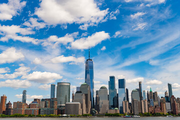 New York, United States. New york Manhattal skyline financial district. Manhattan's beautiful skyline, New York, United States. Panorama view of New York city skyline in Midtown Manhattan. USA NYC