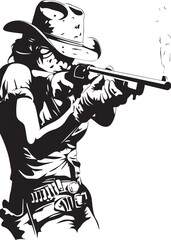 Girl and Pirate Holding Guns Illustration