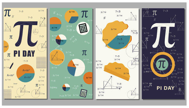 Geeky Pi Day Vertical Vector Banner