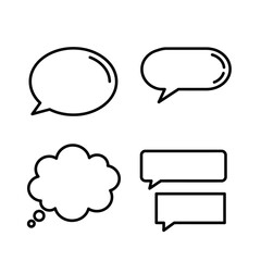 Obraz premium Set of Four Simple Outline Speech Bubbles
