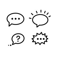 Four Simple Speech Bubble Icons Set