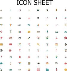  Modern flat icons for business, technology, and lifestyle concepts.