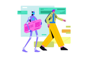 Robot and Human Teamwork for Data Management Illustration