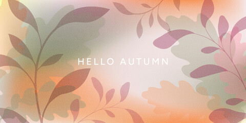 Autumn background with oak leaves