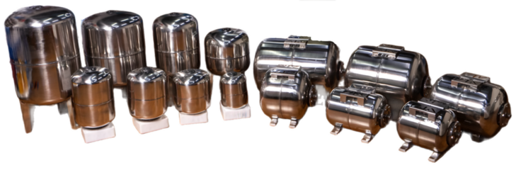 Stainless steel hydraulic accumulator for pumps