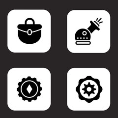 Black and White Icon Set Featuring Business Science and Mechanical Concepts