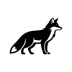 fox silhouette logo. flat logo. simple logo