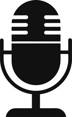 Black silhouette of a microphone icon, commonly used to represent audio input or recording