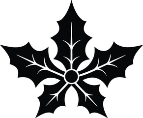 nature holly symbol vector icon.