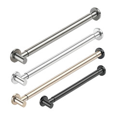 Sleek Metal Grab Bars in a Minimalist Design Bathroom Safety Fixtures with Circular and Oval Mounting Plates